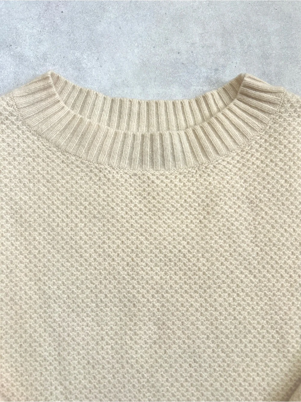 Everlane The ReCashmere Stroopwafel Crew Sweater - Bone | Size M